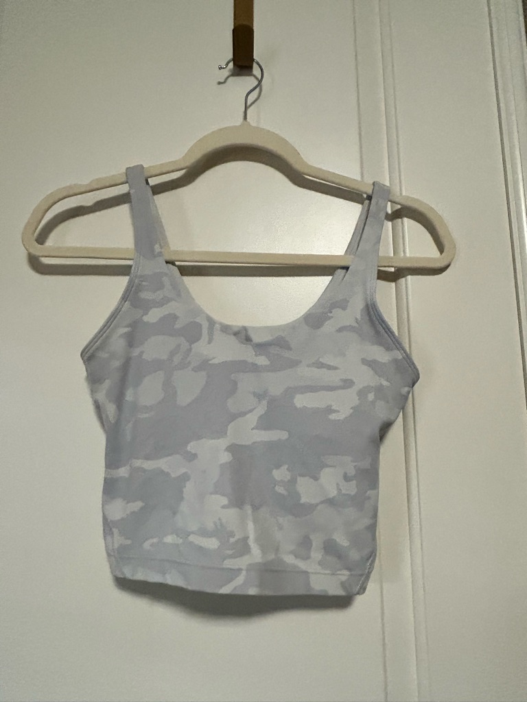 Lululemon Align Tank Light Gray Camouflage Cropped Top
